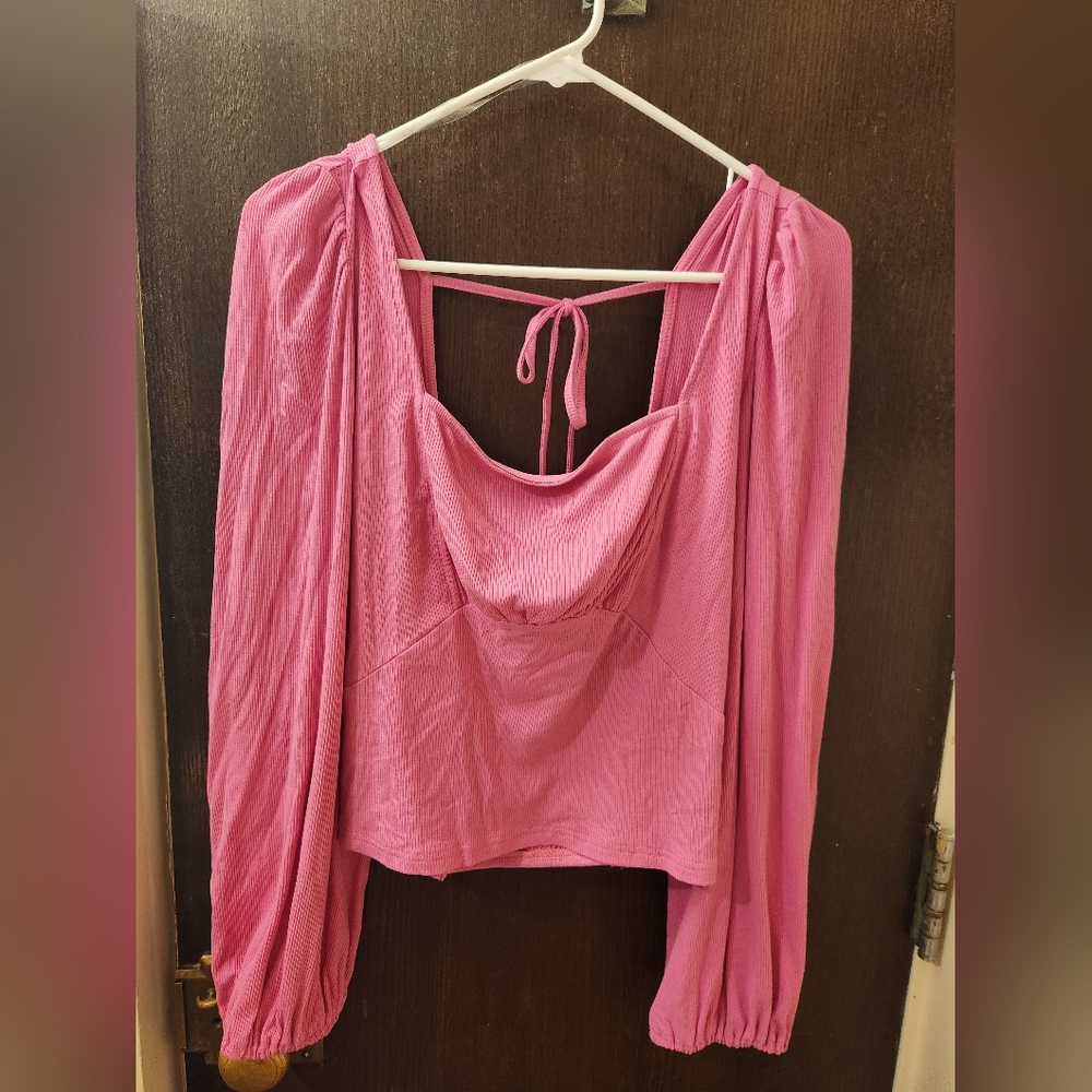 Boutique crop balloon sleeves